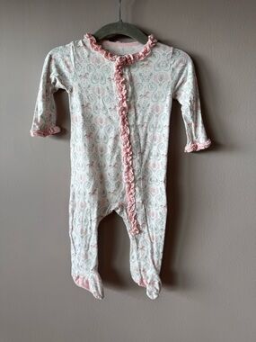 Magnetic Me Unicorn Paisley Pattern Pink Ruffled Footed Sleeper Size 0-3 months